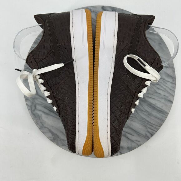 Nike Air Force 1 LV8 Sneakers Mens 8 Brown Faux-Crocodile Baroque Low Top Lace - Picture 6 of 15